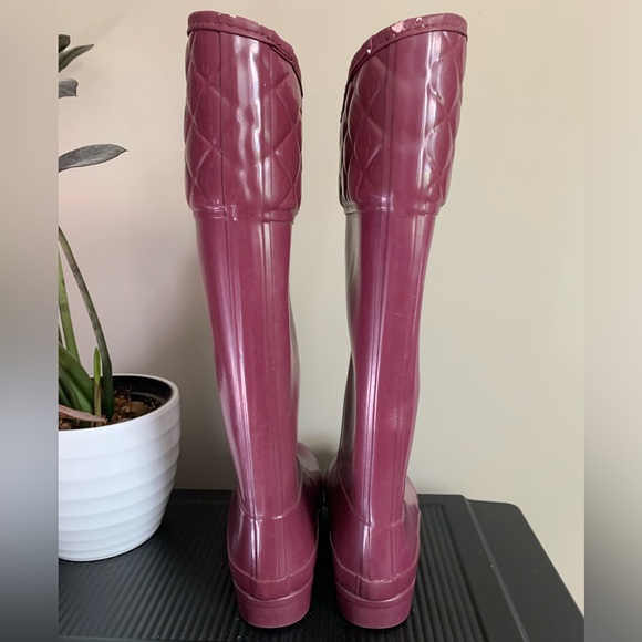 Hunter limited edition purple quilted Rigley boots size 7 fishermancore - Picture 2 of 8
